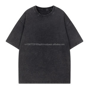 T-shirt vintage unisexe à manches courtes en coton de haute qualité, coupe classique, tricoté, imprimé sur mesure par le fabricant, lourd, délavé à l'acide - Product Image 2