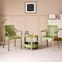 Chaise en plastique nordique pour la maison, l'extérieur, le balcon, avec dossier, décontractée, empilable, multifonctionnelle, chaise de table à thé commerciale EN12520