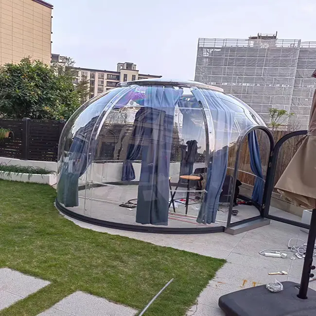 Luxury outdoor Four Seasons Camping Transparent Dome polycarbonate house