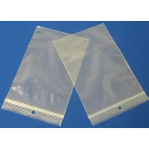 Grip Seal Bolsas de plástico transparente Zip Lock resellable con agujero de perforación para el manejo