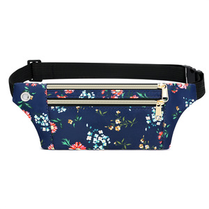 Floral Print Women's Waist <b>Bag</b> Oxford Cloth Waterproof Zipper Fitness Running Crossbody <b>Bag</b> Purple Red Black Blue - Product Image 5