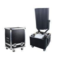 Machine à neige oscillante 90° 3500W DMX512 avec télécommande, injecteur de flocons de neige sur roues, lumière multicolore, tension universelle