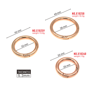Zinc Alloy Gold Metal Spring Open Gate <strong>Ring</strong> <strong>O</strong> <strong>Ring</strong> All Size Available Carabiner Buckle for Handbag Hardware - Product Image 6