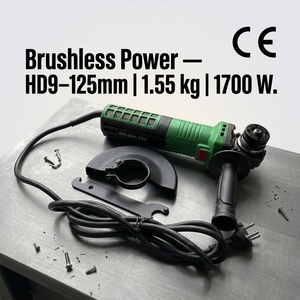 <span class=keywords><strong>Smerigliatrice</strong></span> Angolare Elettrica Industriale CE 125mm 5 Pollici a 6 <span class=keywords><strong>Velocità</strong></span> Regolabili, Senza Spazzole, con Cavo HD9-125 - Product Image 1