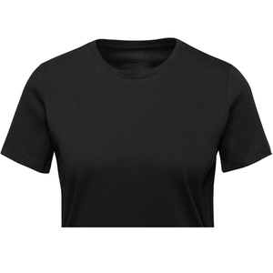 T-shirt à manches courtes col rond pour femme, style streetwear, respirant, écologique, en coton biologique gris, uni, en molleton - Product Image 4