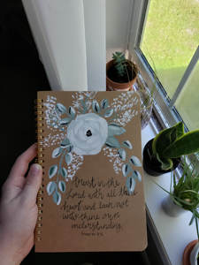 LABON <span class=keywords><strong>Proverbes</strong></span> Journal peint à la main Design floral Gratitude Prière <span class=keywords><strong>Bible</strong></span> Verset Cahier à spirale - Product Image 2