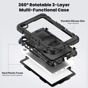 360 độ xoay chống sốc bảo vệ trường hợp đối với Lenovo Tab một <span class=keywords><strong>8</strong></span>.7 K9 TB 305fu Silicone Rugged bìa với dây đeo vai - Product Image 2