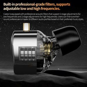 KZ Castor Tai nghe 2DD năng động cao cấp có thể điều chỉnh cân bằng Armature Earbuds hifi bass IEM âm nhạc Tai nghe 2pin có thể tháo rời màn hình - Product Image 5