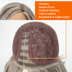 SARLA Pre Cut Glueless Transparent Lace Natural Wave Heat Resistant Monofilament <strong>Wig</strong> Invisible Cap Frontal Women - Product Image 4