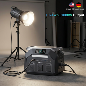 1.2 Hours Fully Charged Pure Sine Wave MPPT <b>Solar</b> 1024Wh LiFePO4 1800W Forced Air Cooling Portable Power Station - Product Image 2