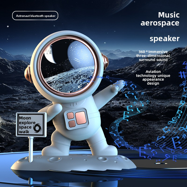 Space Astronaut BT5.0 Music Speaker Type-C Rechargeable Speaker, Home Office Desktop Personalized Wireless Speaker