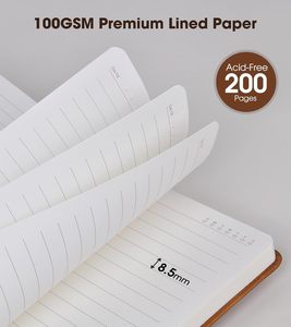 Carnet de notes A5 en cuir à couverture rigide, coffret cadeau d'affaires avec stylo, 100 pages de papier ligné épais pour l'école, les voyages et les affaires - Product Image 5