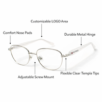 Monturas de Gafas Ovaladas Premium para Mujer al por Mayor, Monturas Ópticas de Metal Ligeras, Gafas Modernas en Stock