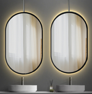 Kích thước lớn hình bầu dục vàng đóng khung chống sương mù phòng tắm thông minh gương với ánh sáng LED Quảng Đông gương ánh sáng Gương phòng tắm với ánh sáng - Product Image 4