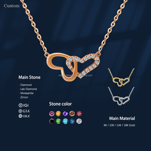 Colliers de joaillerie fine en or jaune massif 18 carats AU750 avec diamants naturels, design spécial, collier populaire en pierres précieuses pour femmes - Product Image 1