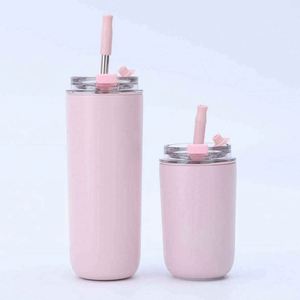 Stainless Steel Tumbler Straw <b>Double</b> <b>Wall</b> Vacuum Insulated Travel <b>Mug</b> Modern Design Leak-Proof Eco-Friendly Boiling Water Safe - Product Image 2