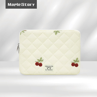 Housse pour ordinateur portable rembourrée et douce de 13-14 pouces, 16 pouces, pour MacBook Air/Pro, motif fleur de cerisier, sac pour ordinateur portable matelassé pour femmes