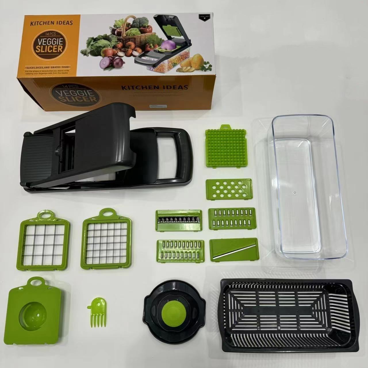 ชุดสี่เหลี่ยม14ชิ้นสีเขียว