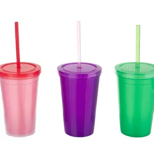 Riutilizzabile keep drink cold promotion bicchiere in plastica PP con cannuccia e coperchio tazza economica 19 oz