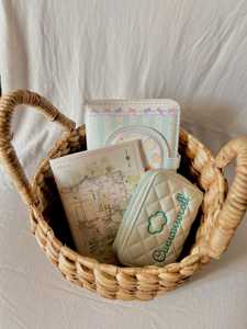 Mini Water Hyacinth Storage <b>Basket</b> with <b>Handles</b> Handmade Woven <b>Small</b> Bin for Boho Farmhouse Decor and Gift Packaging - Product Image 2