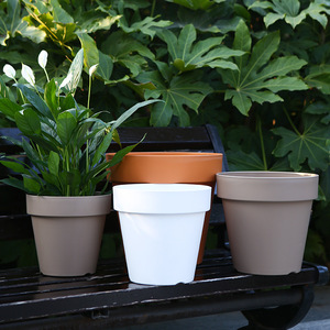 Pots à fleurs en résine, style romain circulaire, avec trou de drainage, pour jardin, bureau ou utilisation au sol. - Product Image 2