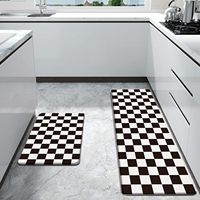 Tapis de cuisine anti-fatigue moderne et minimaliste à motif floral de 10 mm |   Ensemble de tapis de cuisine antidérapants, imperméables et lavables (2 pièces)