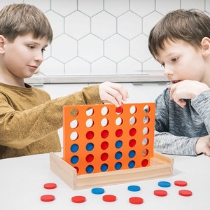 Enfants en bois quatre pièces jouet d'échecs jeu de société exercices capacité de pensée logique deux joueurs jeux de bataille - Product Image 3