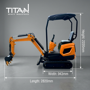 Mini-excavatrice chinoise TITAN TE10 d'origine, directement de l'usine, micro-excavatrice hydraulique de 1 tonne, livraison immédiate, machine à creuser la terre - Product Image 3