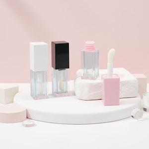 Luxury 5ml Sustainable <b>Plastic</b> Cosmetic Packaging Empty Square <b>Tubes</b> Screw Cap Eco Friendly Custom Logo Lip Gloss <b>Tube</b> - Product Image 1