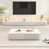 Mueble de TV Estilo Francés, Moderno y Sencillo, para una Sala de Estar Contemporánea y Lujosa Mueble para TV de Madera Maciza en Color Blanco