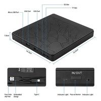 Unidad de DVD externa portátil multifuncional tipo C con lectura y escritura Udisk/SD, lector de DVD de tarjeta TF, reproductor de DVD USB, unidades ópticas