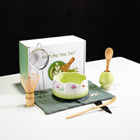 Accessoires et outils pour la cérémonie du thé Matcha, best-seller : bol à Matcha mignon, cuillère, fouet en bambou, Chawan en céramique, ensembles de fouets à Matcha