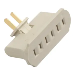 3-Outlet Grounding Adapter, Plug Extender, Heavy-Duty Grounded Swirl Power Adaptor