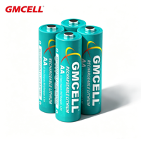 Baterai Lithium Isi Ulang OEM GMCELL AA untuk Mainan 1.5V 3000mWh 1000 Siklus -20-60 Kartu Warna Blister
