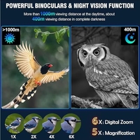 Jumelles de vision nocturne HNV200 pour l'extérieur, vidéo 2K, 30 millions de pixels, portée nocturne de 400 m, zoom optique 16x pour le camping en plein air