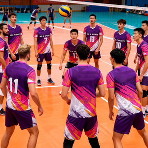 Diseño Personalizado de Fábrica, Uniformes de Voleibol al por Mayor, Camisetas de Voleibol Sublimadas con Degradado de Color - Product Image 2