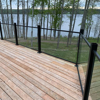 Poteau de balustrade moderne en acier inoxydable et verre HIMOWAY pour terrasse extérieure, balcon, tube à rainure