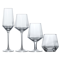 StarLuckINT – Lot de verres à vin géométriques transparents en cristal, flûtes à champagne et verres à vin rouge sur pied pour mariages, hôtels et événements (vente en gros)