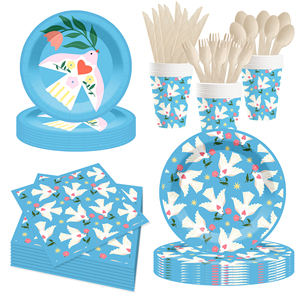 Vajilla para Fiesta de Revelación de Género DAMAI, Platos, Servilletas, Vasos, Decoración de Papel, Baby Shower, Niños y Niñas, Diseño de Dibujos Animados, Juego de 100 Piezas - Product Image 3