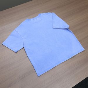 T-shirts décontractés unis pour hommes, 100% coton lavé, grammage lourd, respirants, personnalisables par le fabricant, haute qualité, tailles plus, vierges - Product Image 3