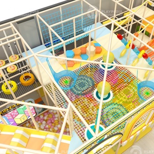 Playpedia Playground Ensemble de jeu souple d'intérieur pour enfants, filet d'escalade arc-en-ciel personnalisable, coloré et tissé à la main, filet arc-en-ciel commercial - Product Image 1