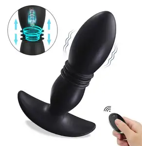 Pemijat prostat plug anal bergetar g-spot vibrator perangkat latihan anal mainan silikon plug anal stik masturbasi untuk Gay