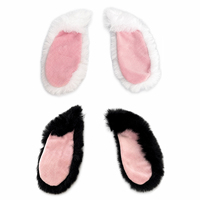 Accessoires mignons pour casque en peluche longue avec oreilles de lapin, décoration de casque amovible à bande auto-agrippante pour casque de vélo pour filles