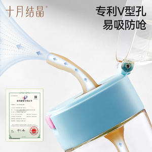 Botella de agua con pajita de PPSU cristalizado de octubre para mujeres embarazadas y uso posparto con diseño de dibujos animados - Product Image 3