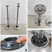 Barrière de circulation pour trottoir, kit de poteaux en acier inoxydable, barrière en tissu imprimé sur mesure