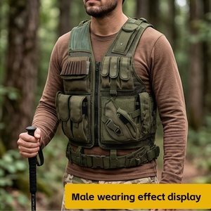 سترة تكتيكية آمنة وقابلة للتنفس للاستخدام الخارجي مع أحزمة قابلة للتعديل ونظام جيوب متعددة للصيد/السلامة - Product Image 5