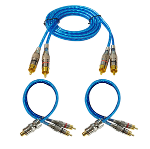 สายสัญญาณเสียง RCA สีน้ำเงิน แบบตัวเมียต่อตัวผู้ ชุดอัพเกรดระบบเครื่องเสียงรถยนต์ สายคุณภาพสูง ชุบทอง ชุดสายสัญญาณเสียงรถยนต์ RCA - Product Image 2