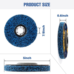 En stock 100 disques abrasifs bleus de 5 pouces pour meuleuse d'angle, disques de décapage rapide pour peinture et rouille - Product Image 2