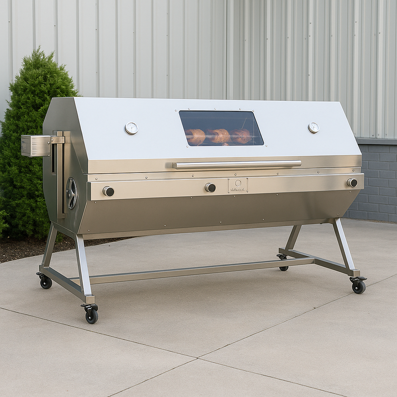 Gas Spit Rotisserie Roaster with Hooded
