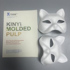 2024 máscara en blanco de papel media cara pintada a mano gato zorro máscara anime Demon Slayer mascarada Halloween Festival Cosplay Prop - Product Image 3